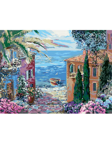 RVSPBN20218,Ravensburger - CreArt pictura pe numere pentru adulti peisaj mediteranean