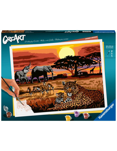 RVSPBN23548,Ravensburger - CreArt pictura pe numere pentru adulti peisaj din savana