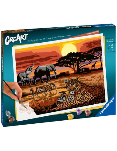 RVSPBN23548,Ravensburger - CreArt pictura pe numere pentru adulti peisaj din savana