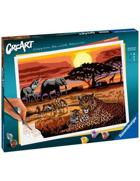 RVSPBN23548,Ravensburger - CreArt pictura pe numere pentru adulti peisaj din savana