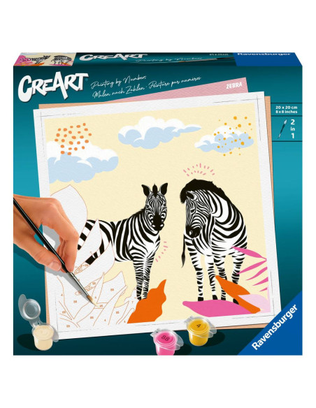 RVSPBN23666,Ravensburger - CreArt pictura pe numere pentru adulti zebre