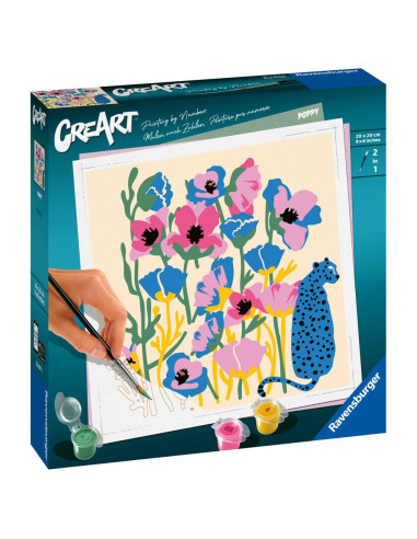 RVSPBN23667,Ravensburger - CreArt pictura pe numere pentru adulti maci colorati