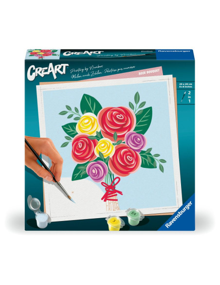 RVSPBN25520,Ravensburger - CreArt pictura pe numere pentru adulti buchet de trandafiri