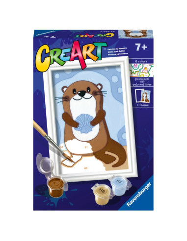 RVSPBN23607,Ravensburger - CreArt pictura pe numere pentru copii vidra dragalasa