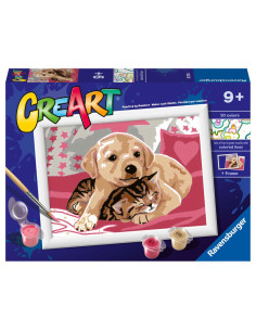 RVSPBN20210,Ravensburger - CreArt pictura pe numere pentru copii catelus si pisicuta pe patura 2