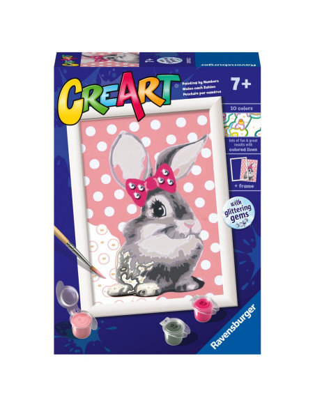 RVSPBN28933,Ravensburger - CreArt pictura pe numere pentru copii iepuras cu funda