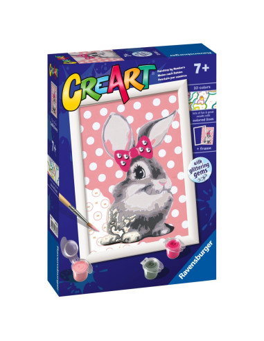 RVSPBN28933,Ravensburger - CreArt pictura pe numere pentru copii iepuras cu funda