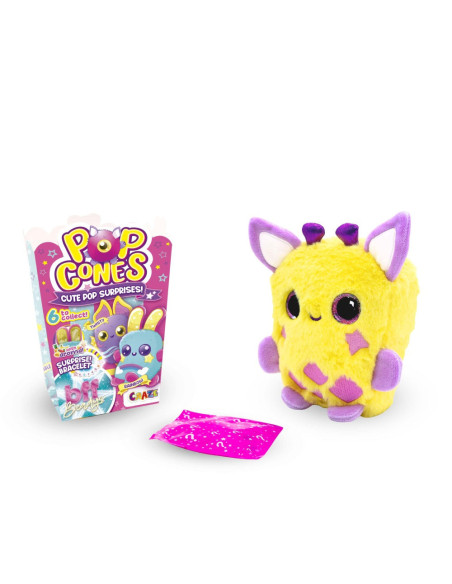 CRZ68892,Craze - Jucarie de colectie Pop Cones animalute din plus 15 cm cu surpriza in cutia de Popcorn diverse modele