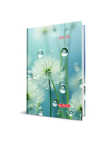 Agenda datata A5 Herlitz, 352 pagini, 70 g/mp, coperta buretata 2026, Motiv macro