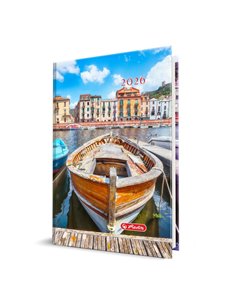 Agenda datata A5 Herlitz, 352 pagini, 70 g/mp, coperta buretata 2026, Motiv Venetia