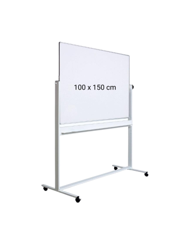 OP-25100150,Tabla alba magnetica, dubla fata, rotativa, 100 x 150 cm, pe stand mobil, profil aluminiu, Optima