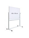 OP-25100150,Tabla alba magnetica, dubla fata, rotativa, 100 x 150 cm, pe stand mobil, profil aluminiu, Optima