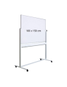 OP-25100150,Tabla alba magnetica, dubla fata, rotativa, 100 x 150 cm, pe stand mobil, profil aluminiu, Optima
