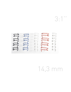 OP-3A14BIA100,Spire metalice 14,3mm, pas 3:1", 100 buc/cutie, OPUS - alb 2