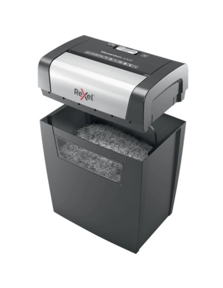 Distrugator documente manual REXEL MOMENTUM X308, P3, cross-cut (confeti), 8 coli, cos 15l, negru