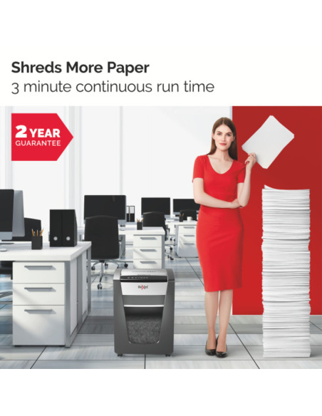 Distrugator documente manual REXEL MOMENTUM X308, P3, cross-cut (confeti), 8 coli, cos 15l, negru