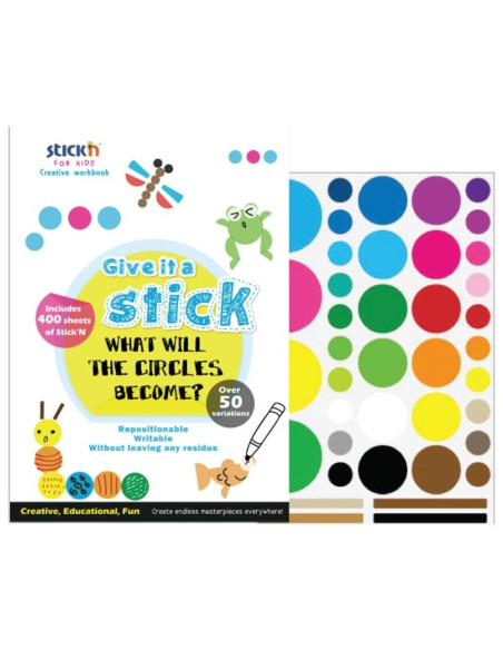 HO-29021,Carte creativa Stick"n Circle - cercuri neon asortate