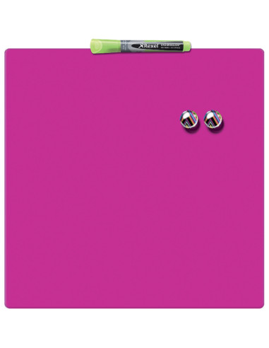 NB-1903803,Tabla NOBO patrata, plastic, 36x36 cm, magnetica, include marker si magneti, roz