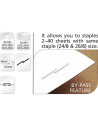 IT-0450,Capsator less effort, 40 coli, capse 24/6, 24/8, 26/6, 26/8, half strip, KANGARO LE-45F - alb