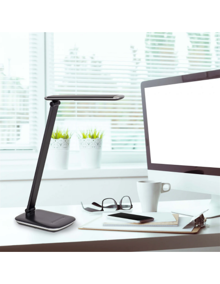 Lampa LED de birou, cu USB, MAUL Jazzy - neagra