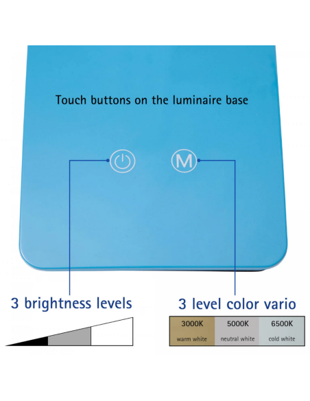 Lampa LED de birou, MAUL Pearly Colour Vario - albastru atlantic