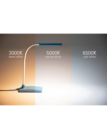 Lampa LED de birou, MAUL Pearly Colour Vario - albastru atlantic