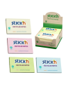HO-21435,Notes autoadeziv 76 x 127 mm, hartie reciclata, 100 file, 12 buc/cutie, Stick"n – 4 culori pastel