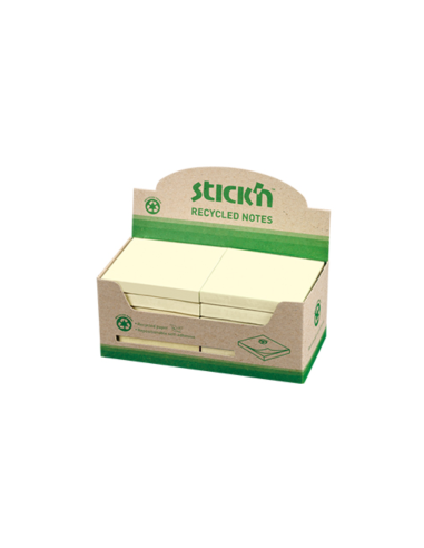 HO-21795,Notes autoadeziv Stick"n 76 x 76 mm, hartie reciclata, 100 file, 12 buc/cutie