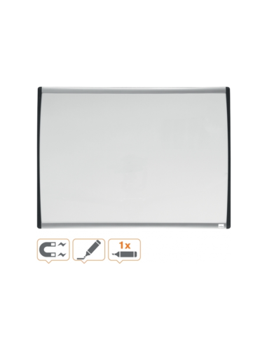 NB-1903783,Tabla NOBO, 58x43 cm, magnetica, include marker si magneti, alb, rama arcuita gri-negru