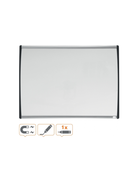 NB-1903783,Tabla NOBO, 58x43 cm, magnetica, include marker si magneti, alb, rama arcuita gri-negru