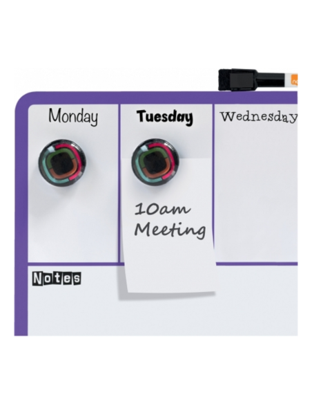 Organizator NOBO, saptamanal, magnetic, 140x36 cm, include marker si magneti, mov