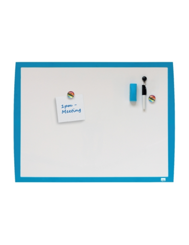 NB-2104176,Tabla NOBO Joy, plastic, 43x58.5cm, magnetica, include marker, burete si magneti, alb, rama albastra
