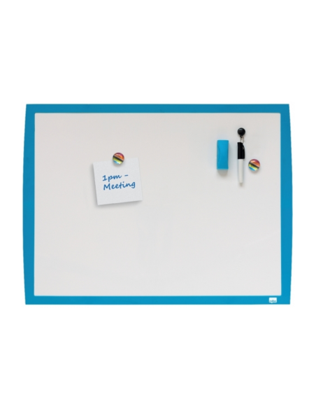 NB-2104176,Tabla NOBO Joy, plastic, 43x58.5cm, magnetica, include marker, burete si magneti, alb, rama albastra