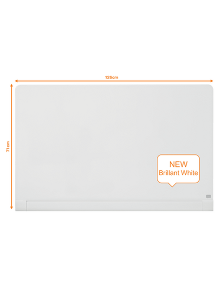 Tabla NOBO Impression Pro Widescreen 57", sticla,126x71cm, magnetica,colturi rotunjite+accesorii,alb