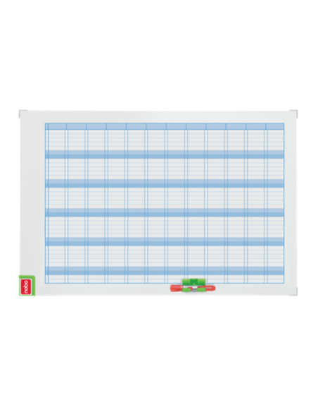 NB-3048001,Organizator NOBO Performance, anual, magnetic, 90x60 cm, kit de planificare inclus, albastru