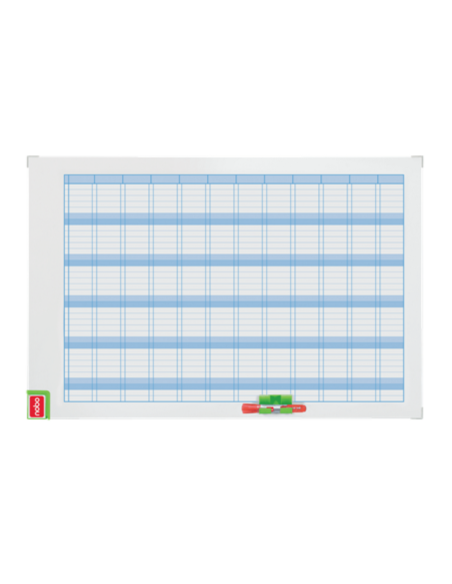 NB-3048001,Organizator NOBO Performance, anual, magnetic, 90x60 cm, kit de planificare inclus, albastru