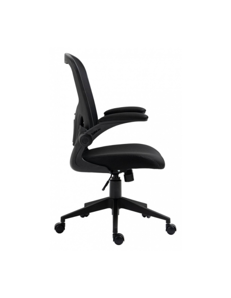 Scaun de birou, brate plastic, rotile, mesh textil/stofa, Office Products Chios - negru