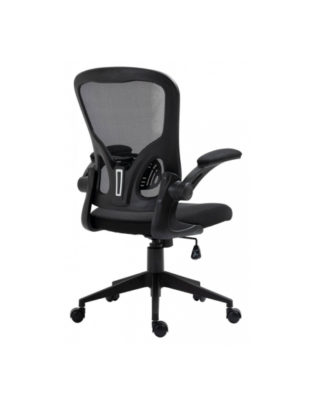 Scaun de birou, brate plastic, rotile, mesh textil/stofa, Office Products Chios - negru
