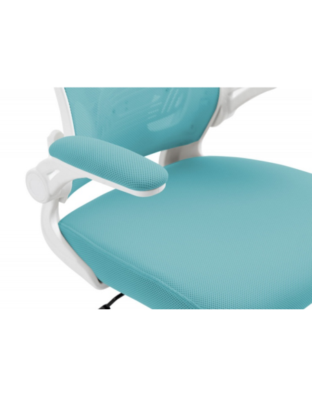 Scaun de birou, brate plastic, rotile, mesh textil/stofa, Office Products Chios - turcoaz/alb