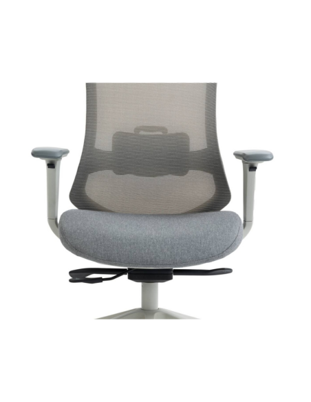 Scaun de birou, brate plastic, rotile, mesh textil/stofa, cu tetiera, Office Products Siros - gri