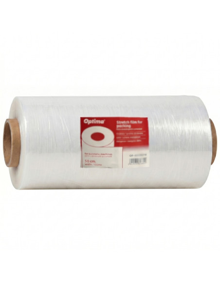 OP-60235216,Folie stretch transparenta Optima, 50cm latime, 23microni, elongatie 200% - masini automate