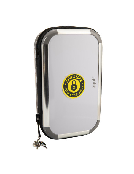 ZP-375427,Penar cu fermoar ZIPIT & LOCK Tin - White Board Grey