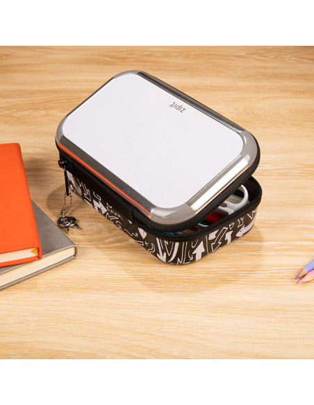 ZP-375427,Penar cu fermoar ZIPIT & LOCK Tin - White Board Grey