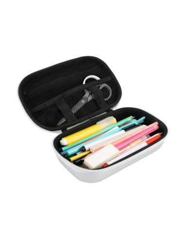 ZP-375878,Penar cu fermoar ZIPIT Carbon Storage Box cu buzunar interior- Silver