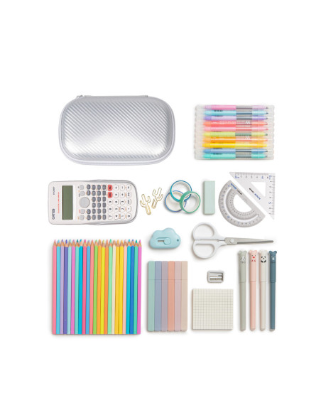 ZP-375878,Penar cu fermoar ZIPIT Carbon Storage Box cu buzunar interior- Silver