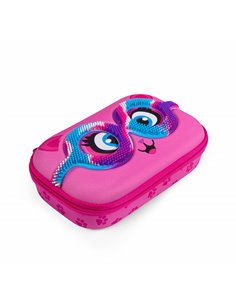 ZP-377070,Penar cu fermoar ZIPIT Sensory Storage Box - Pink Kitty