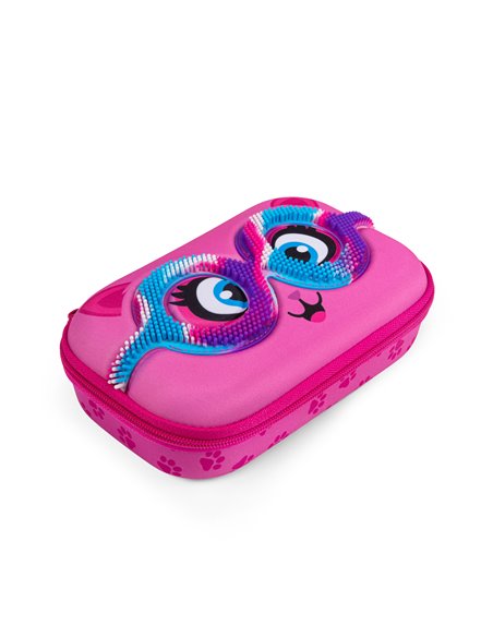 ZP-377070,Penar cu fermoar ZIPIT Sensory Storage Box - Pink Kitty