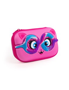 ZP-377070,Penar cu fermoar ZIPIT Sensory Storage Box - Pink Kitty 2