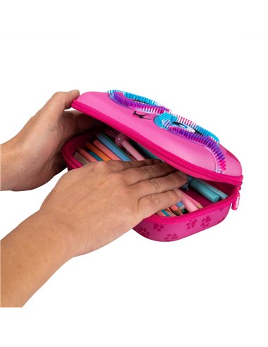 ZP-377070,Penar cu fermoar ZIPIT Sensory Storage Box - Pink Kitty