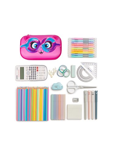 ZP-377070,Penar cu fermoar ZIPIT Sensory Storage Box - Pink Kitty